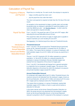 Calculation of Payroll Tax - Northern Territory Government