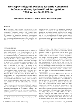 Electrophysiological Evidence for Early Contextual Influences during