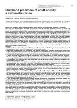 Childhood predictors of adult obesity: a