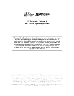 AP Computer Science A 2001 Free