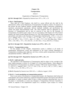 Chapter 136 - North Carolina General Assembly