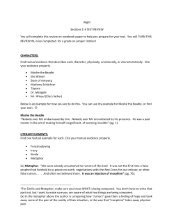 Night Sections 1-3 TEST REVIEW You will complete