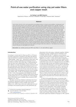 Point-of-use water purification using clay pot water filters and
