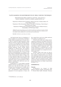taste masking of roxithromycin by spray drying technique
