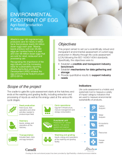 environmental footprint of egg - Alberta Agriculture and Forestry