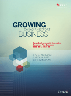 GROWING BUSINESS - Canadian Commercial Corporation