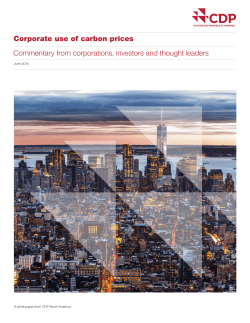 Corporate use of carbon prices Commentary from corporations