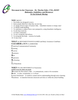 Movement in the Classroom – Dr - The Center for Kinesthetic