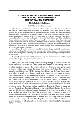 conflicts in africa and major powers: proxy wars, zone of influence