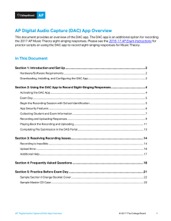 AP Digital Audio Capture (DAC) App Overview