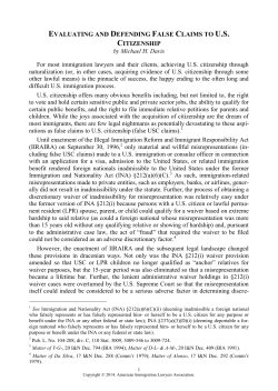Evaluating and Defending False Claims to U.S. Citizenship
