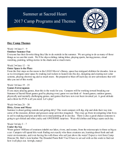 Summer at Sacred Heart 2017 Camp Programs and Themes
