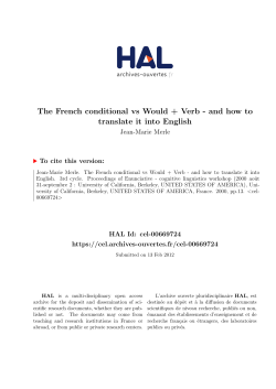 The French conditional vs Would + Verb - and how to translate