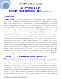 GALATIANS 5:1-17 LESSON: FREEDOM IN CHRIST