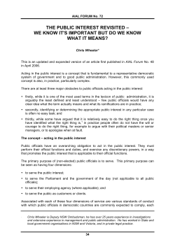 the public interest revisited &ndash; we know it`s important but do