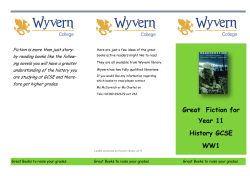 Great Fiction for Year 11 History GCSE WW1