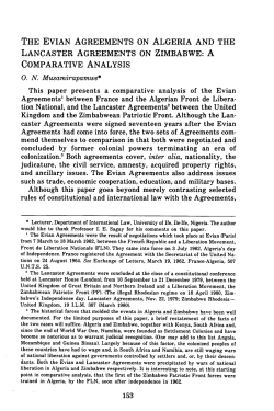 Evian Agreements on Algeria and the Lancaster Agreements on