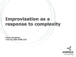 Vanstone -Improvisation as a Response to Complexity