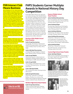 FHPS Students Garner Multiple Awards in National History Day