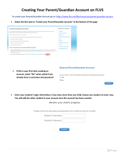 Creating Your Parent/Guardian Account on FLVS