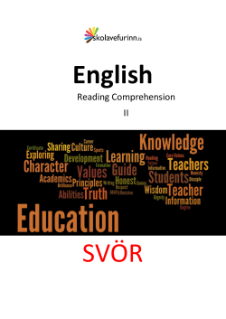 Reading Comprehension II