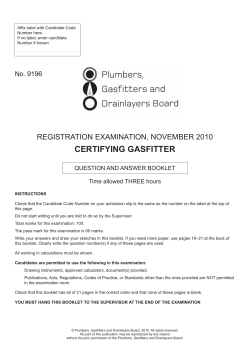 certifying gasfitter - Plumbers, Gasfitters and Drainlayers Board