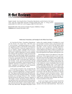 Modernism, Pronatalism, and Nostalgia for the White Farm - H-Net