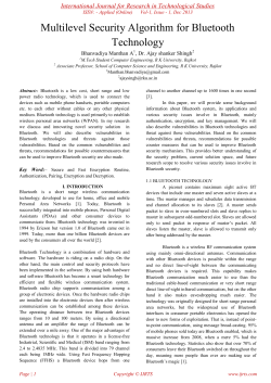 Multilevel Security Algorithm for Bluetooth Technology