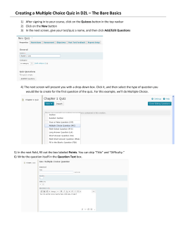 Creating a Multiple Choice Quiz in D2L &ndash; The Bare Basics