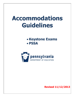 Accommodations Guidelines - Standards Aligned System