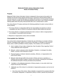 Rules of Conduct for Library Users