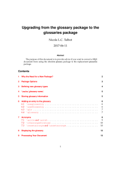 Upgrading from the glossary package to the glossaries package