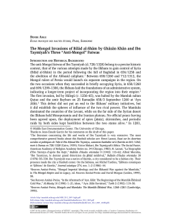 The Mongol Invasions of Bilad al-Sham by Ghazan Khan and Ibn
