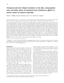 Temporal and size-related variation in the diet
