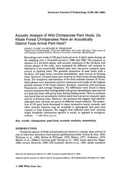 Acoustic Analysis of Wild Chimpanzee Pant Hoots: Do Kibale Forest