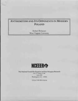 Antisemitism and Its Opponents in Modern Poland
