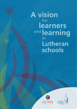 A vision for learners and learning in Lutheran schools