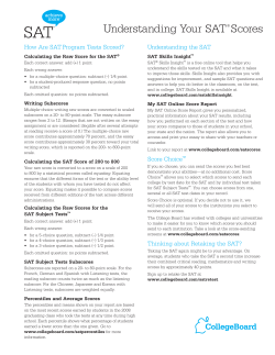 Understanding Your SAT&reg; Scores