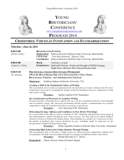 YRC 2014 Conference Program - Young Rhetoricians` Conference