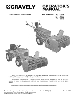 GRAVELY OPERATOR`S MANUAL