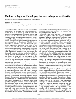 Endocrinology as Paradigm, Endocrinology as