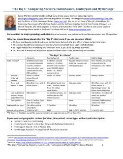 &ldquo;The Big 4:&rdquo; Comparing Ancestry, FamilySearch, Findmypast and