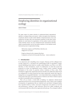 Employing identities in organizational ecology