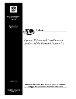 Iceland Optimal Reform and Distributional Analysis of the Personal