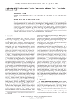 Application of PIGE to Determine Fluorine Concentration in Human