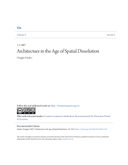 Architecture in the Age of Spatial Dissolution