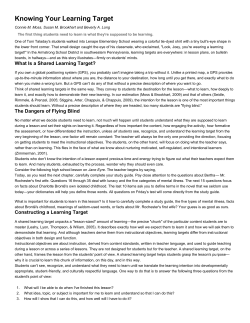 Knowing Your Learning Target