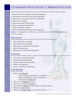 Citizenship Study Guide 2: American Places