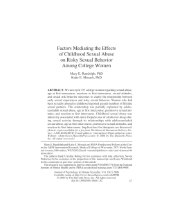 Factors Mediating the Effects of Childhood Sexual Abuse on Risky