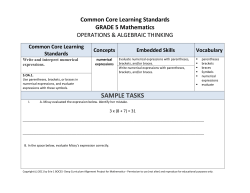 Common Core Learning Standards